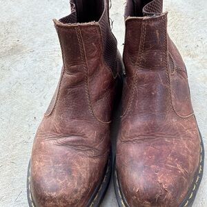 Dr. Martens Distressed Brown Leather steel-toe Boots